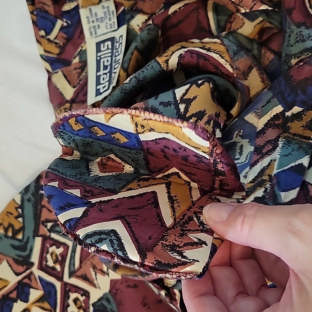 Vintage silk shirt retro print - Picture 9 of 9